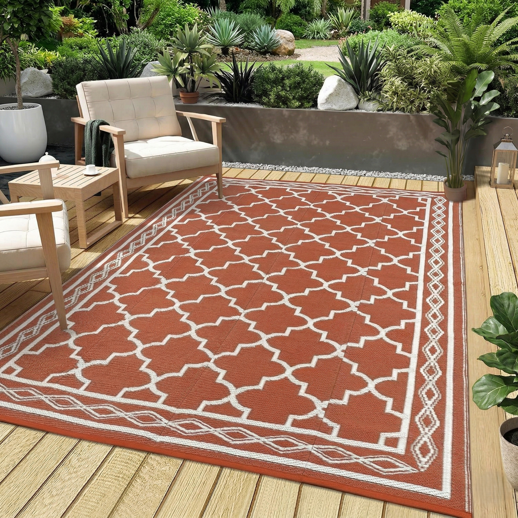 Modern Geometric Outdoor Rug Waterproof Patio Rug