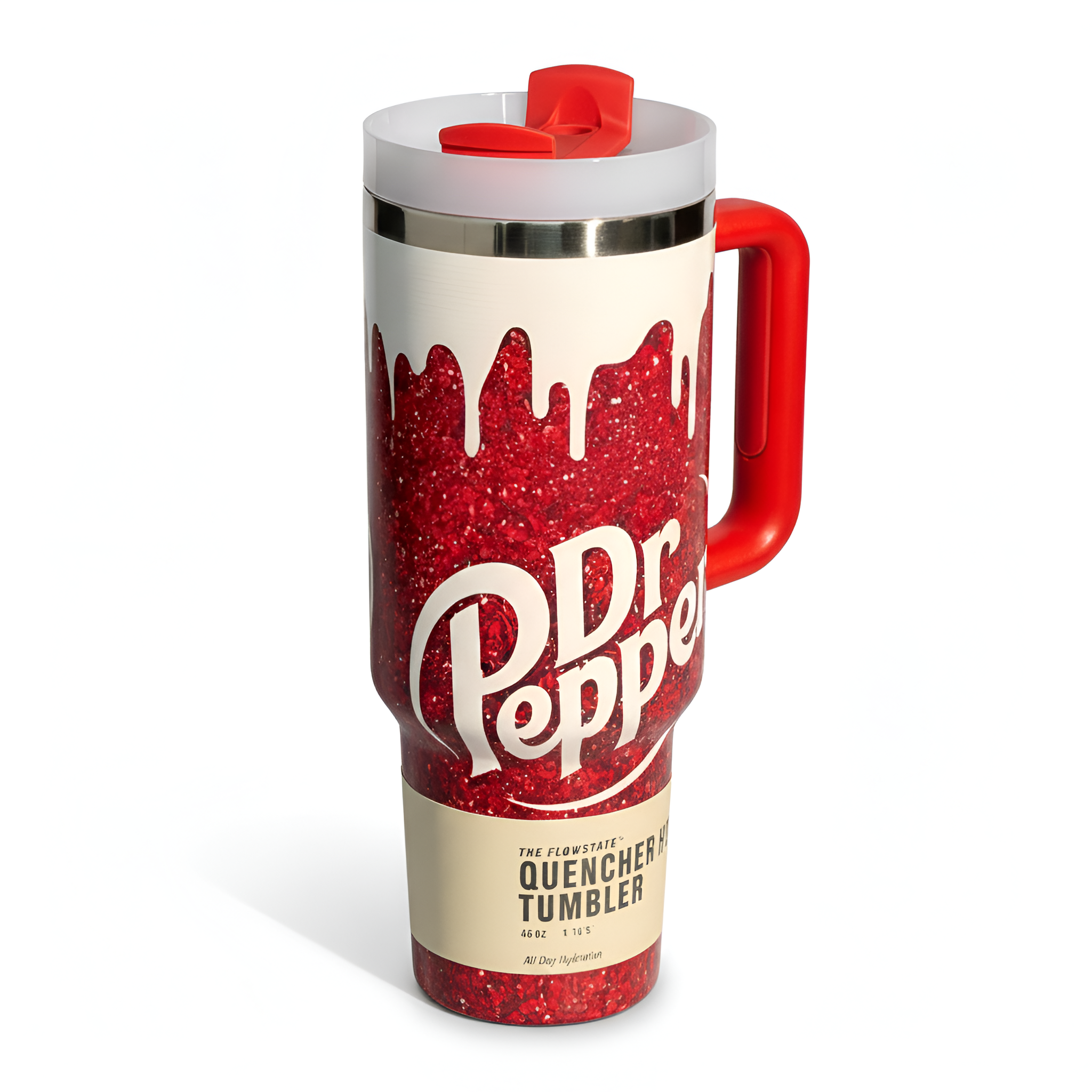 Large 40 Oz Travel Tumbler With Handle And Straw Lid