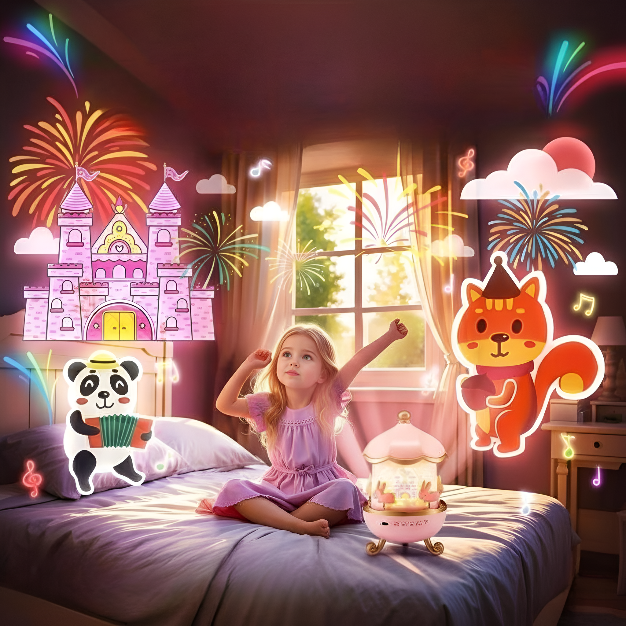 Kids Night Light with 15 Films+15 White Noises