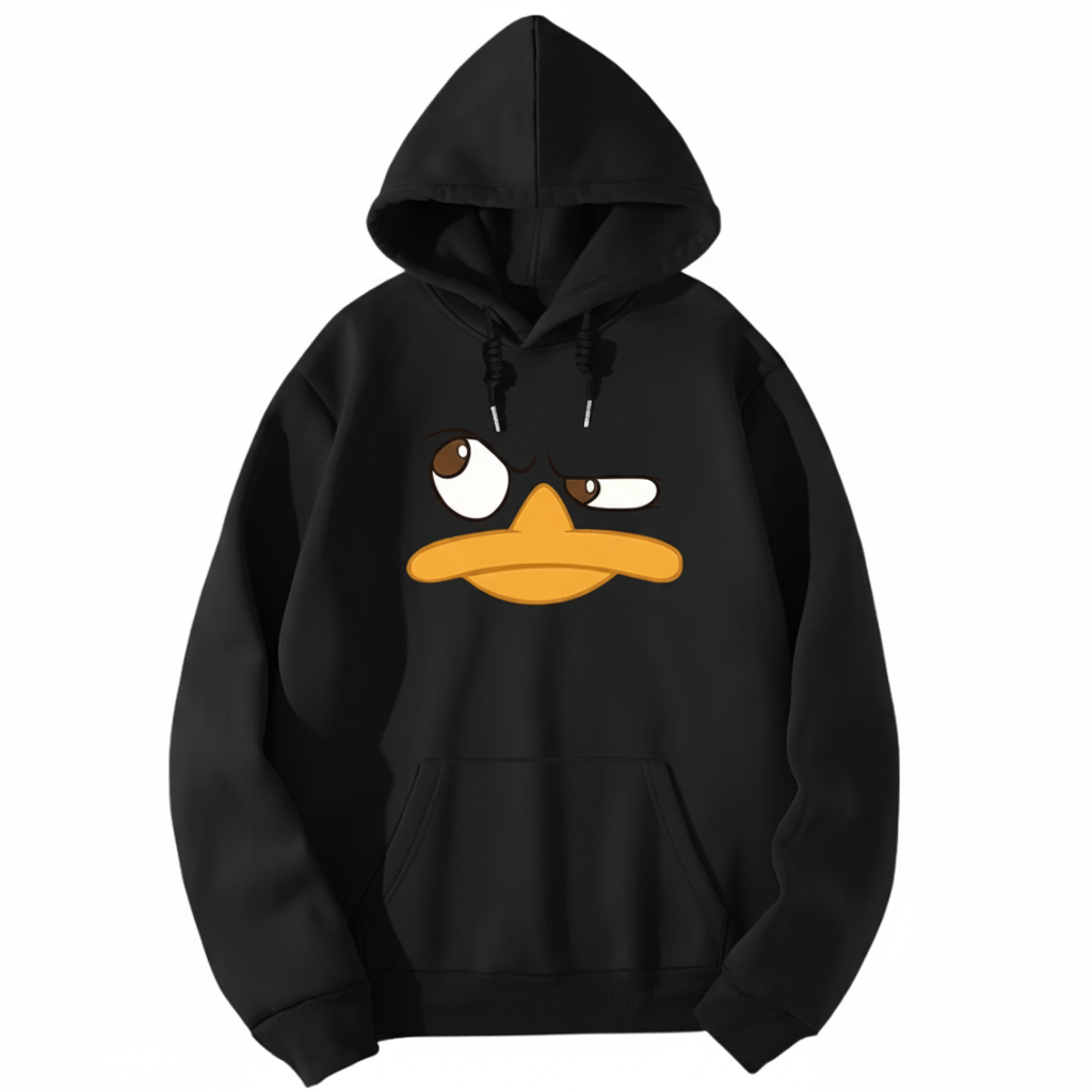 Casual Cartoon Duck Printed Hoodie For Men