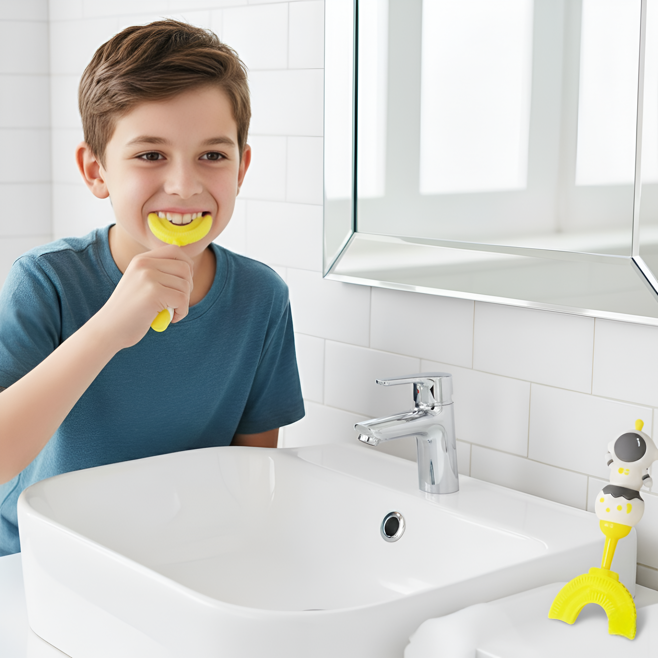 Astronaut Design Silicone 360 Degree Rotating Toothbrush For Kids
