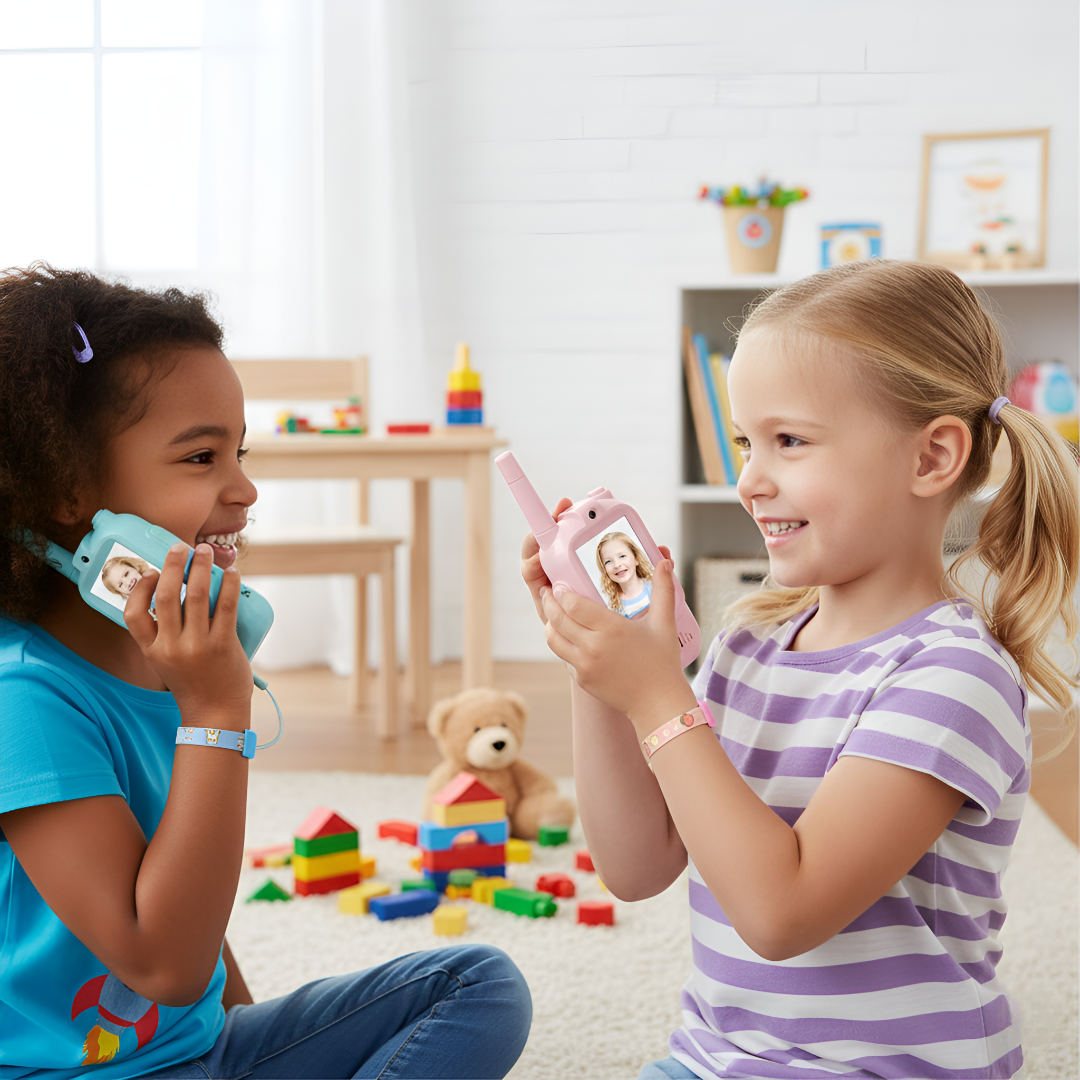 2 Pack Of Rechargeable Intercom Video Walkie Talkies For Kids