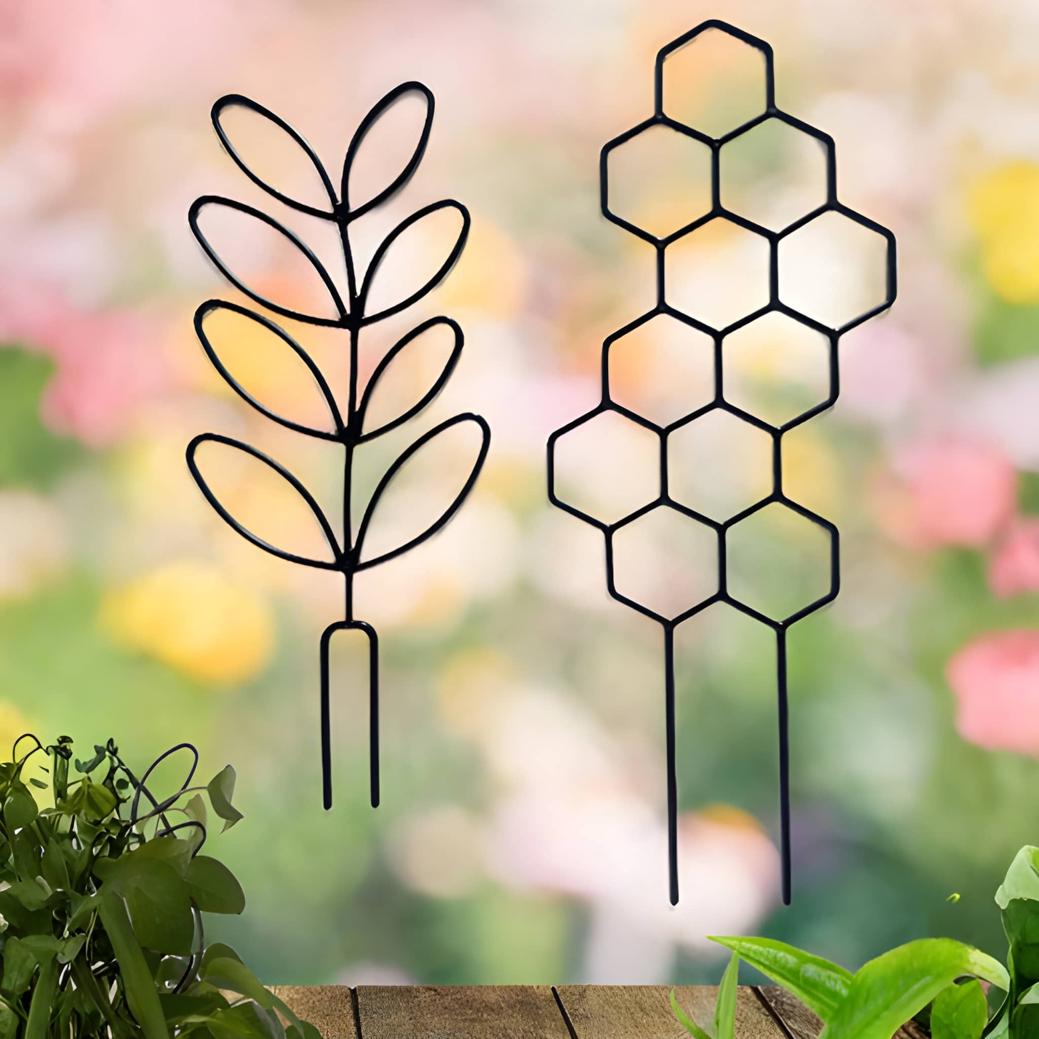Hexagonal Honeycomb Pillar Support Rack For Potted Vines
