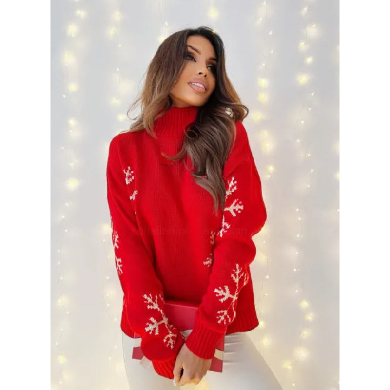 Knitted Loose Christmas Turtleneck Pullover - Grafton Collection
