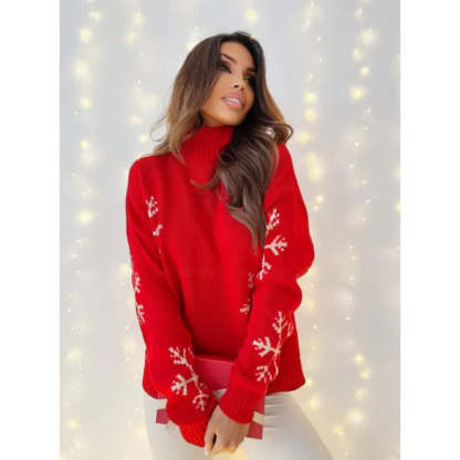 Knitted Loose Christmas Turtleneck Pullover - Grafton Collection
