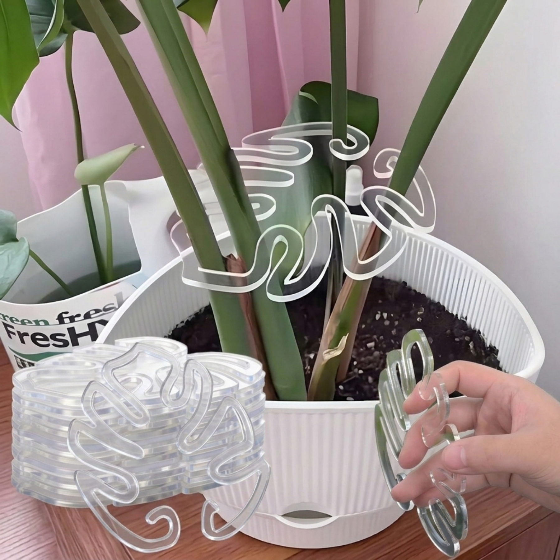 Leaf Shaped Plant Stem Support Stand For Climbing Plants