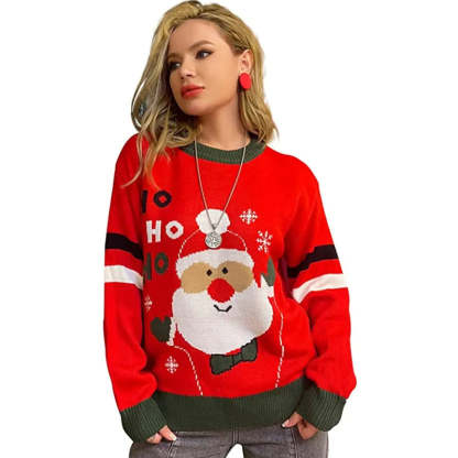 Long Sleeve Fur Christmas Sweater - Grafton Collection