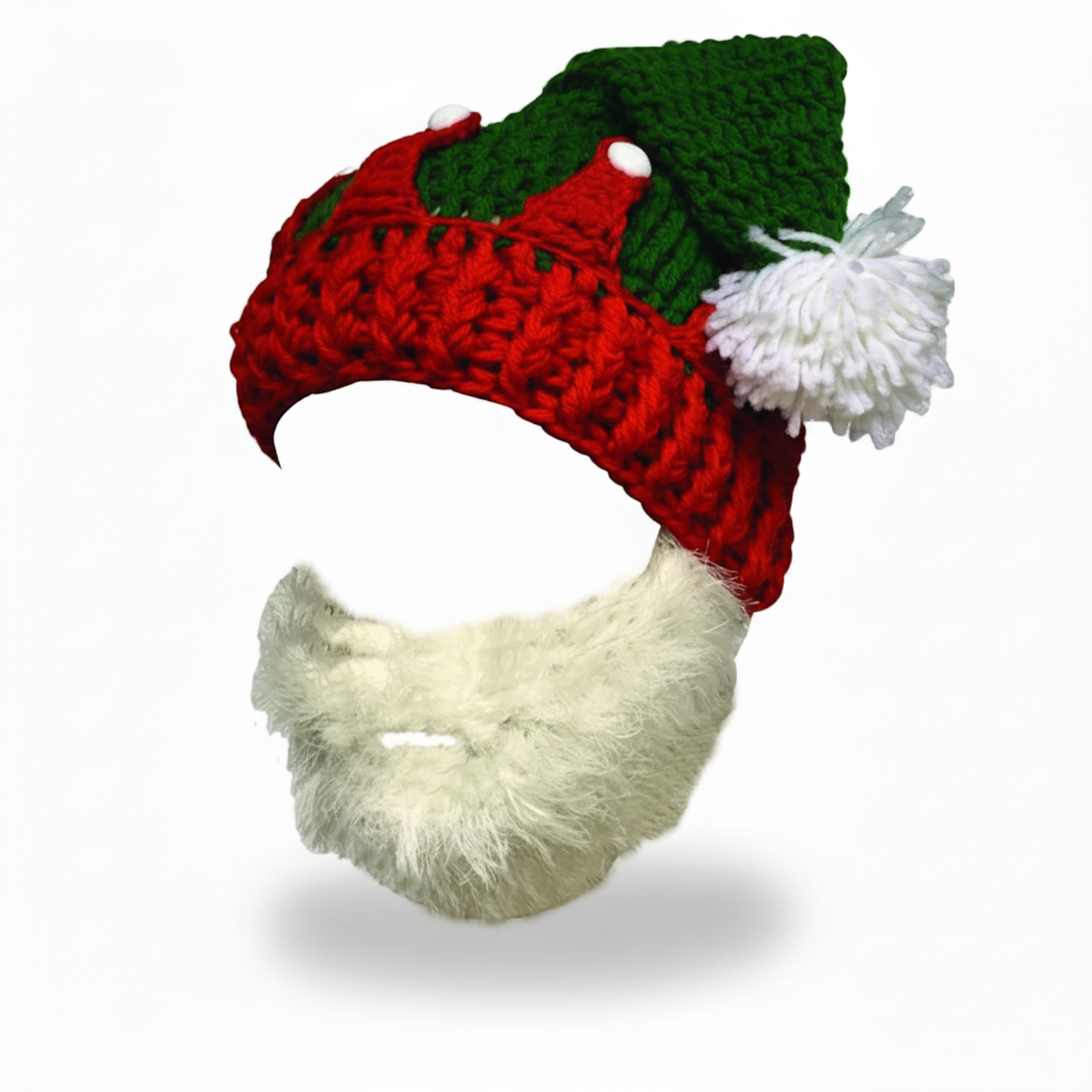 Christmas Knit Crochet Santa Hat 