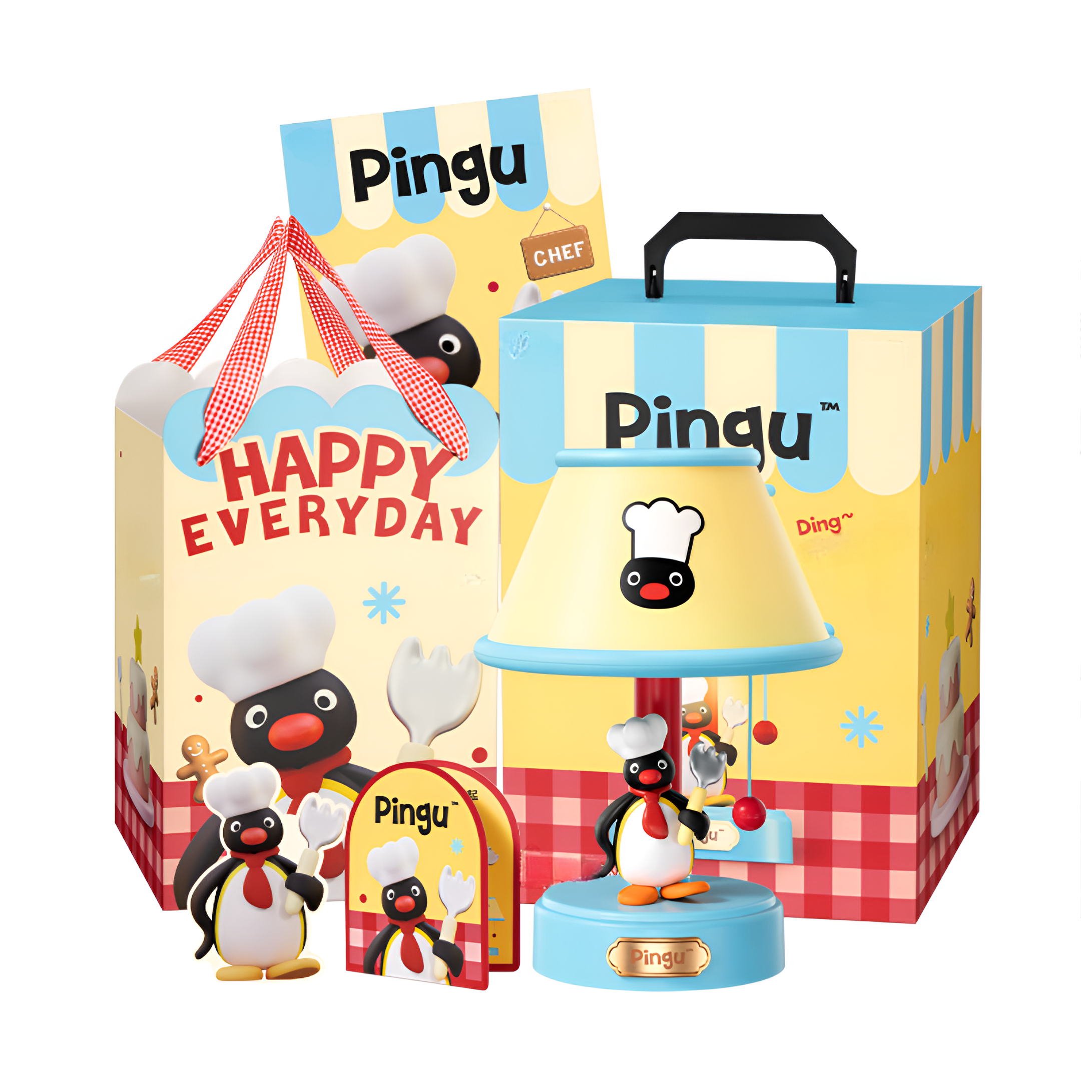 Penguin Themed Adjustable Chef Styled Desk Lamp With Pull Switch And Timer