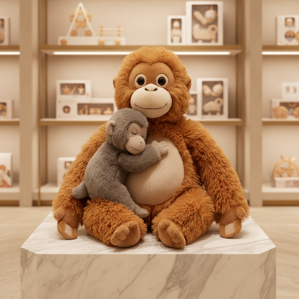 Attached Mama And Punch Monkey Plush Toy