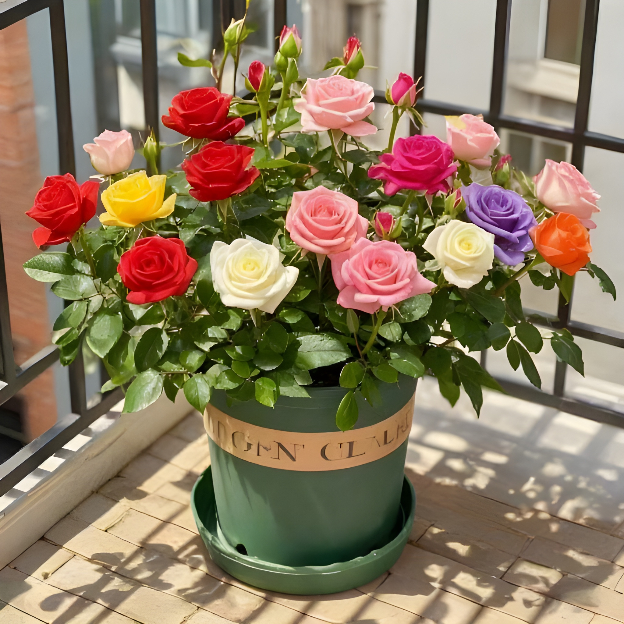 Resistant Grafted Rose Plants With Vibrant Mixed Flowers