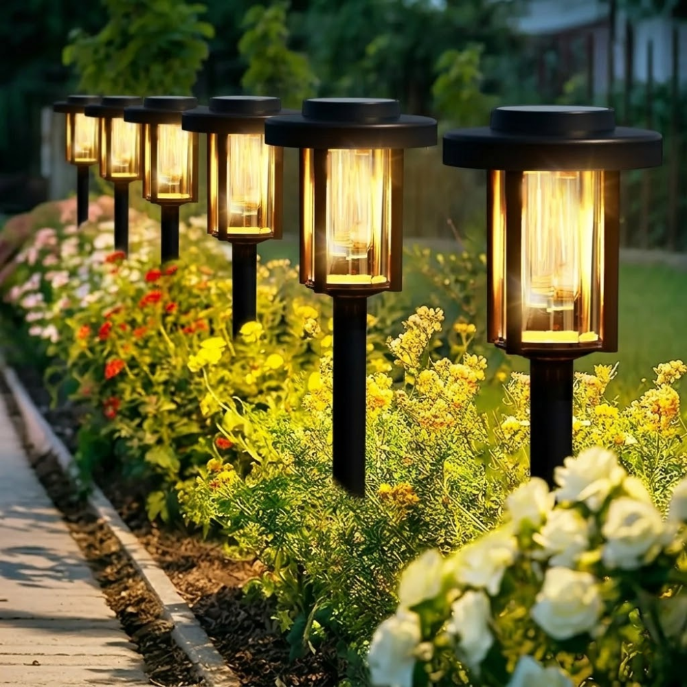 Solar Pathway Lights Outdoor With Warm White LED For Garden And Yard