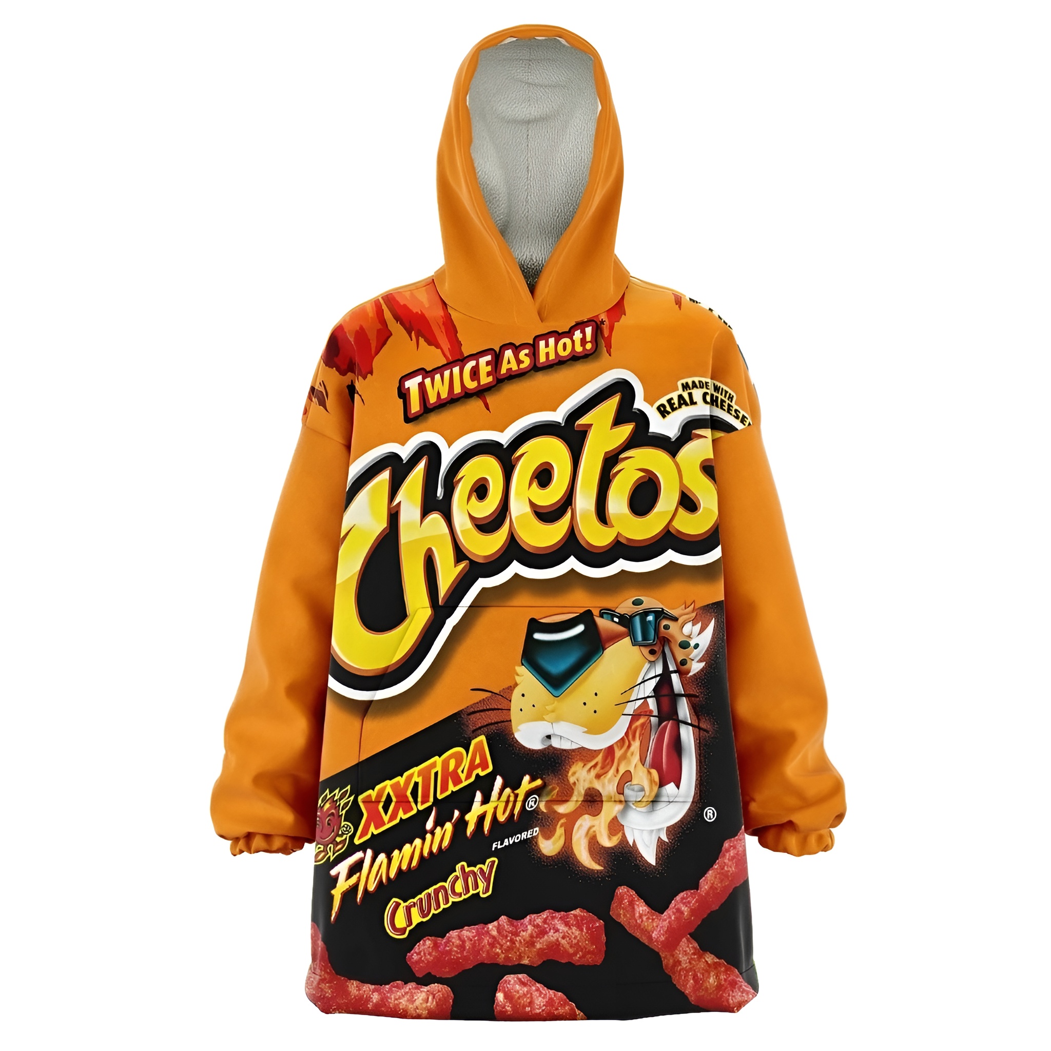 Spicy Snack Themed Oversized Fleece Blanket Hoodie