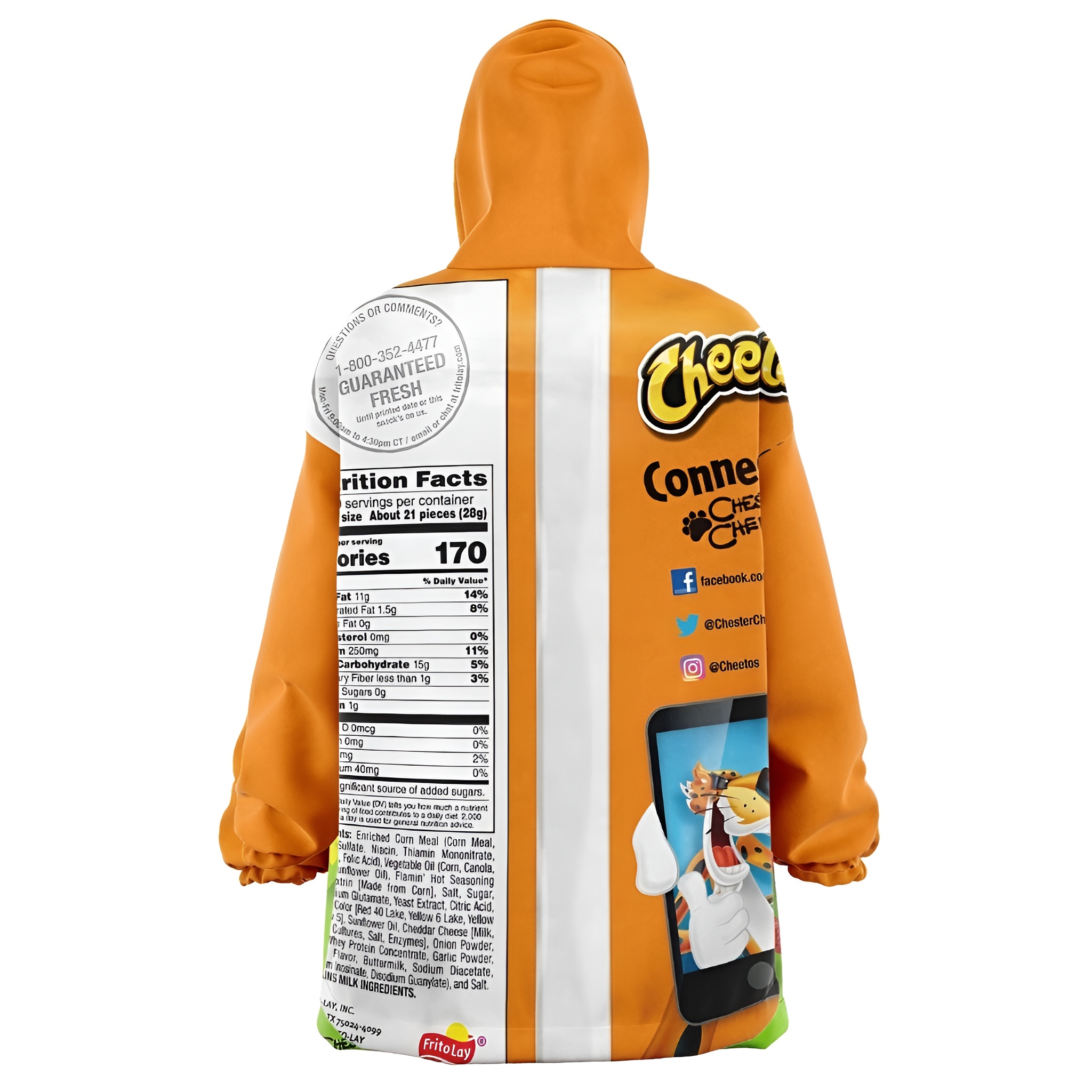 Spicy Snack Themed Oversized Fleece Blanket Hoodie