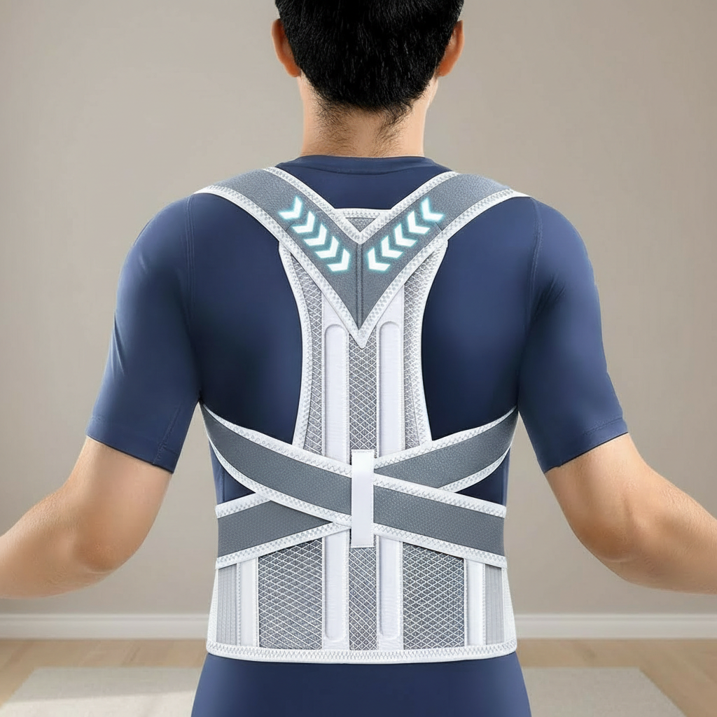 Adjustable Back Support Posture Belt with fiber rads