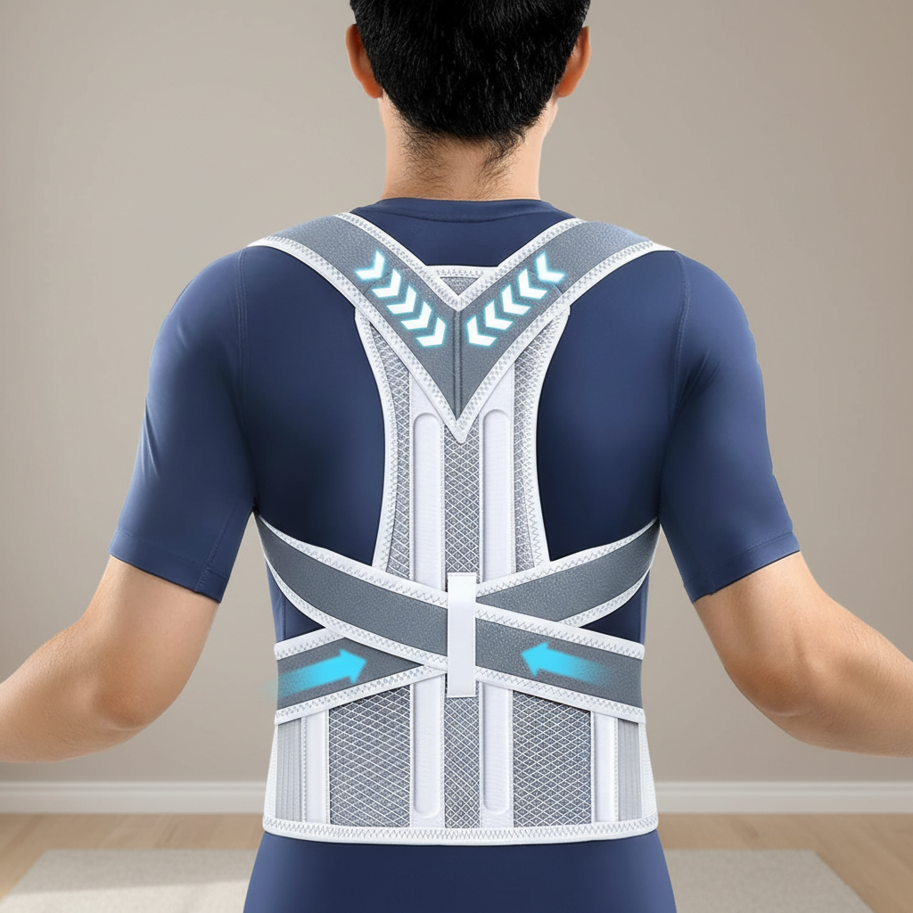 Adjustable Back Support Posture Belt with fiber rads