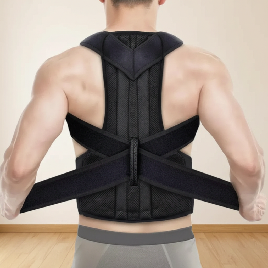 Adjustable Back Support Posture Belt with fiber rads