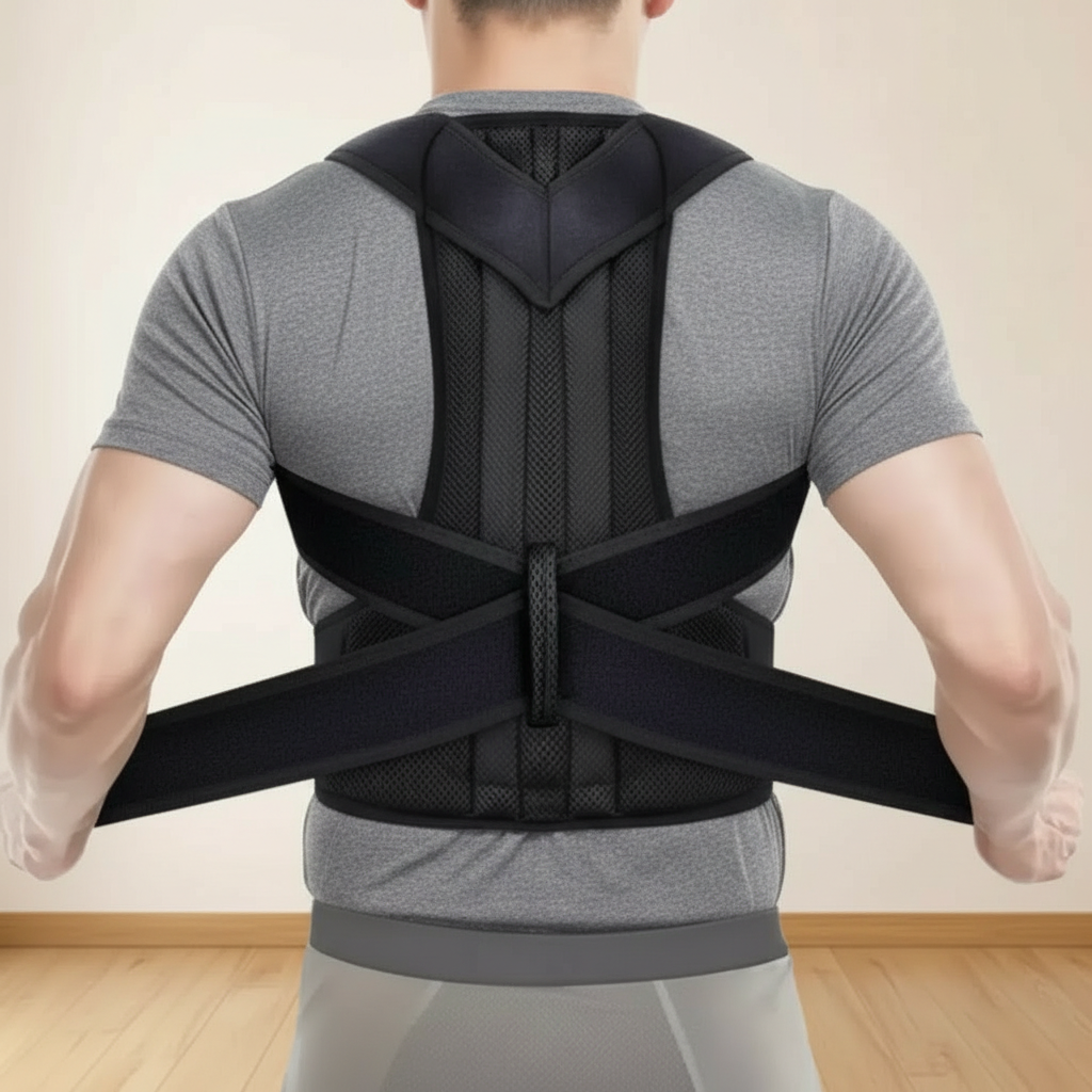 Adjustable Back Support Posture Belt with fiber rads
