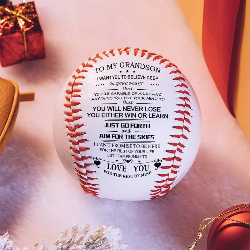 To My GrandSon Printed Message Baseball