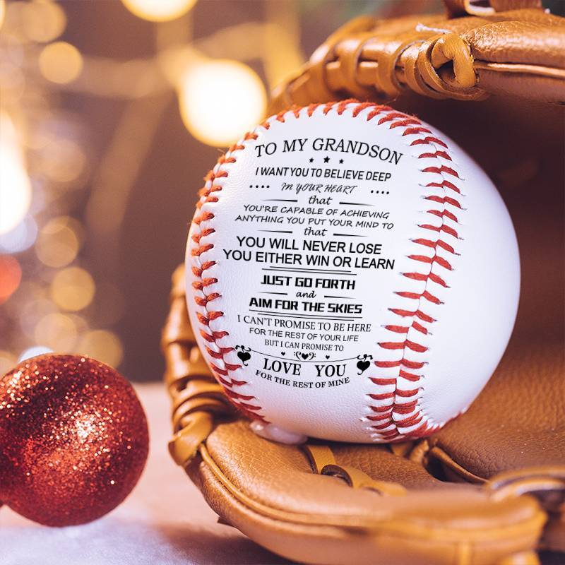 To My GrandSon Printed Message Baseball