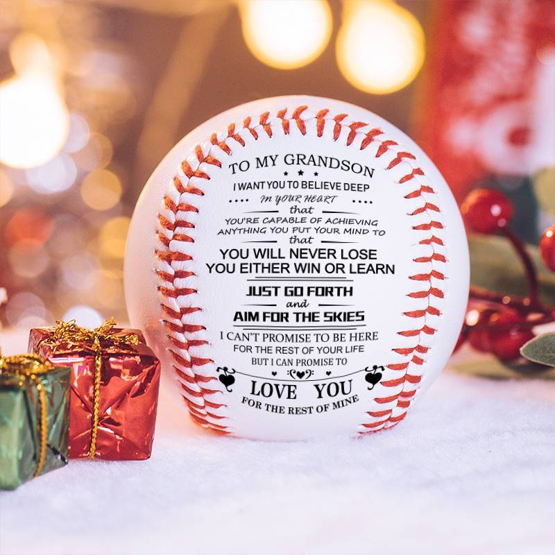To My GrandSon Printed Message Baseball