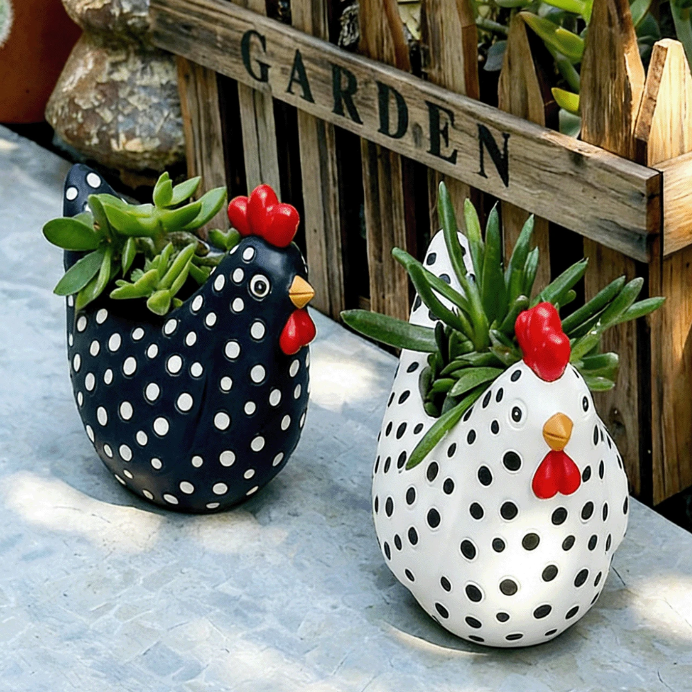 Resin Chicken Farm Animal Sculpture For Garden Home And Patio Decor