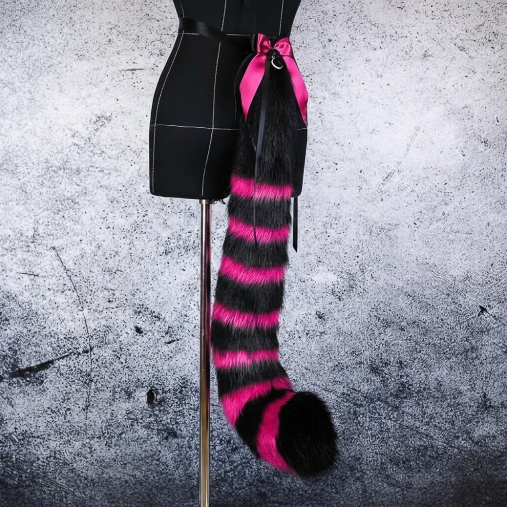 Ribbon Tied Blush Fur Tail