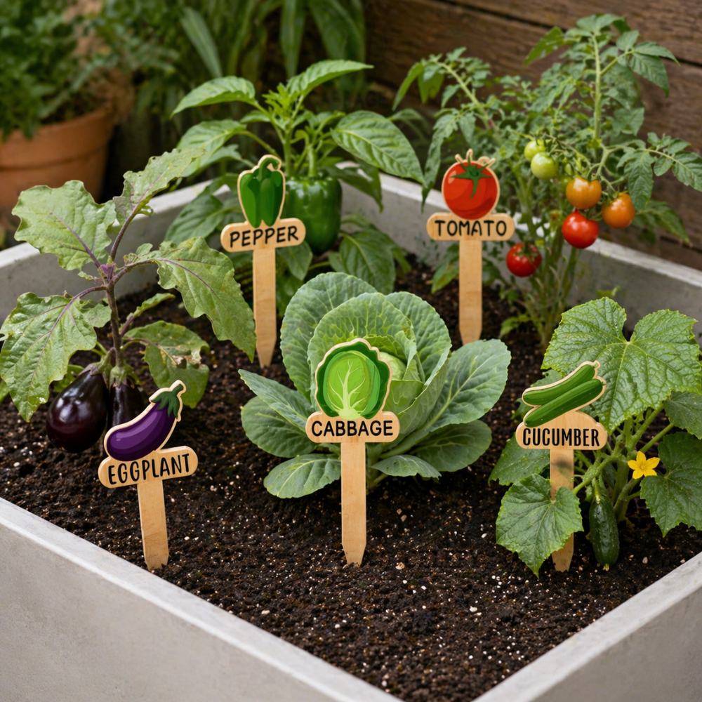 Wooden Garden Plant Labels For Indoor Outdoor Decor