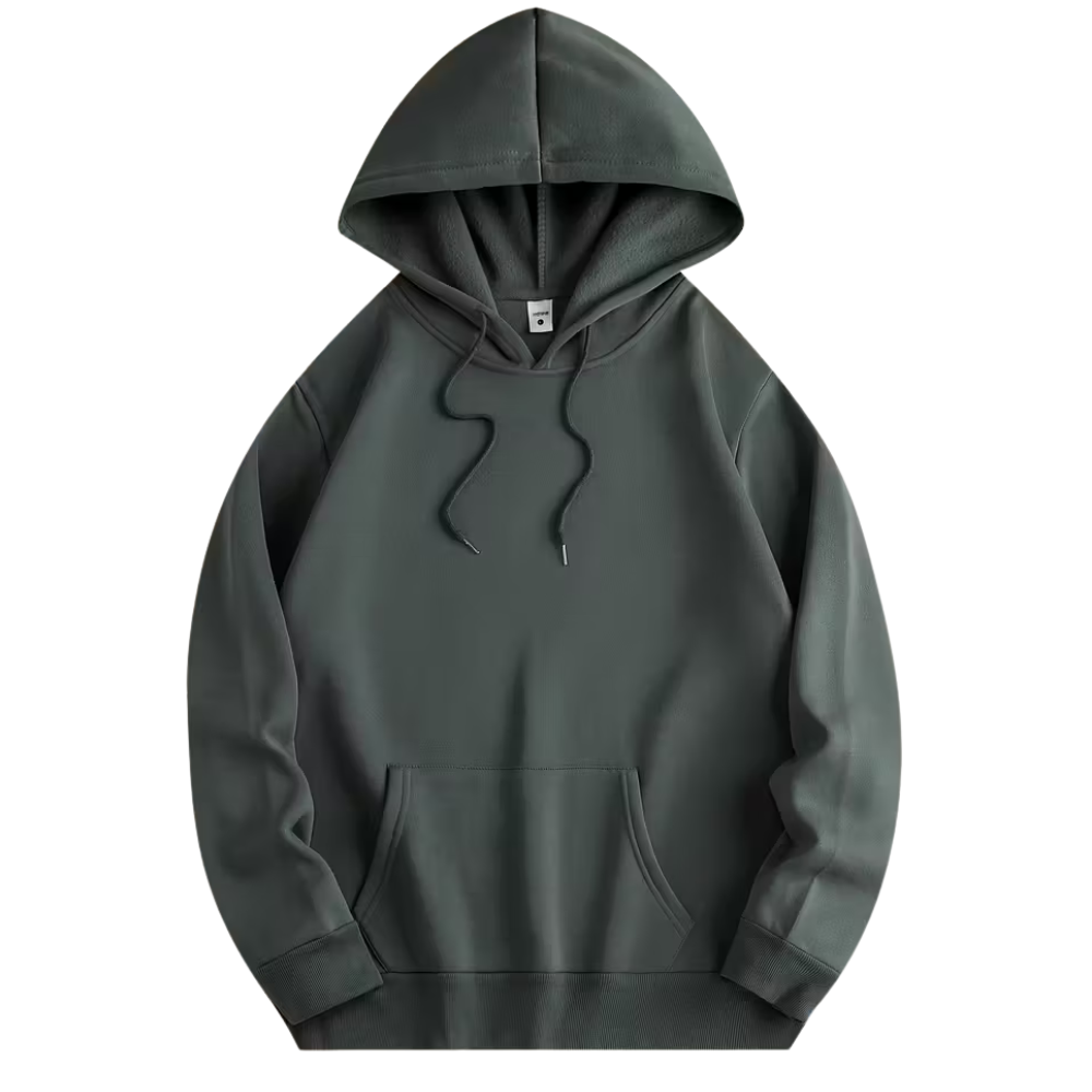 Men Casual Drawstring Pullover Hoodie With Red Roses And Letter Print