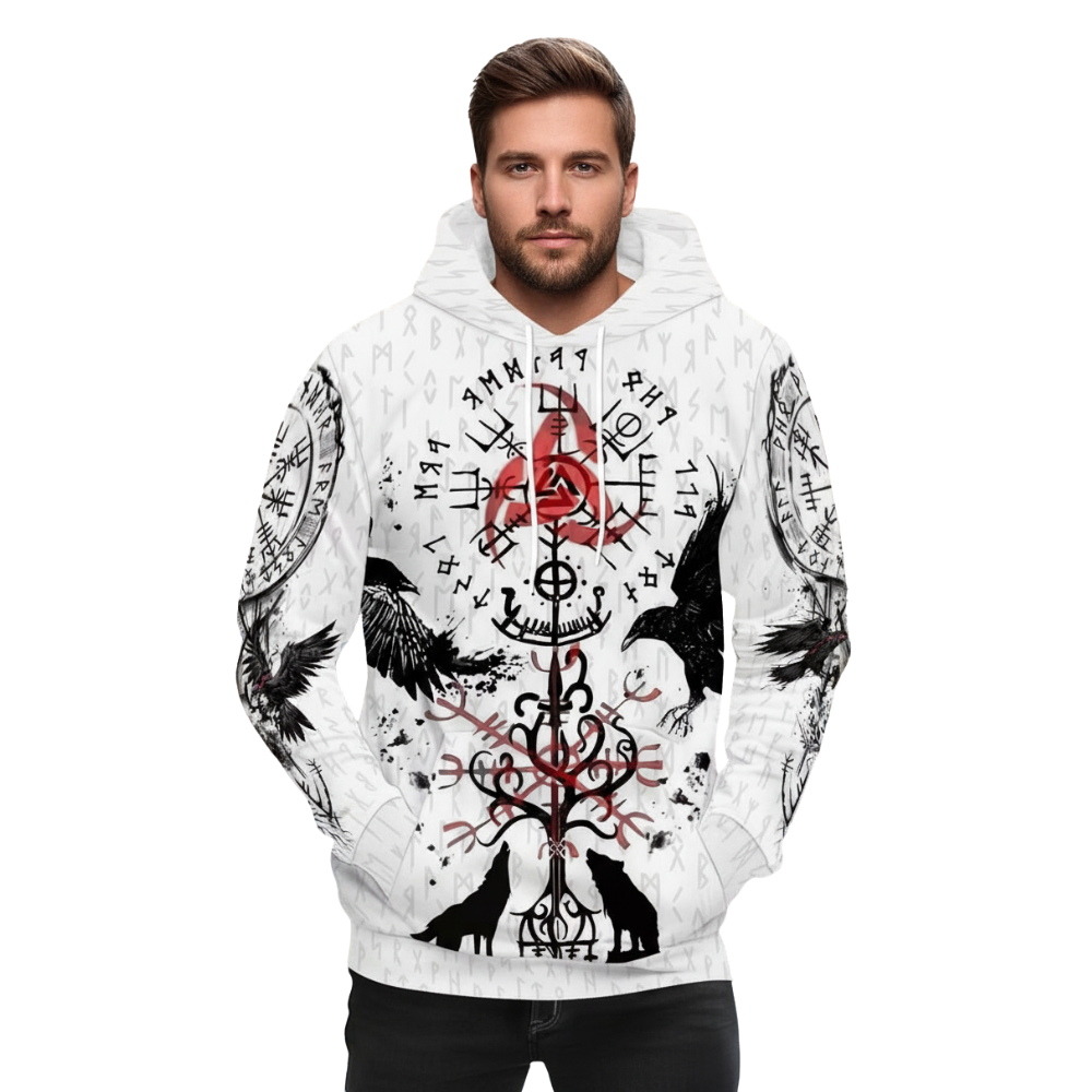3D Graphic Print Long Sleeves Drawstring Hoodies