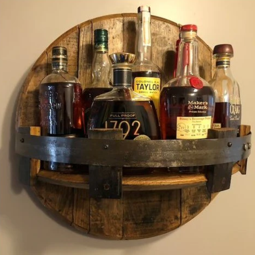 Barrel Shelf Rustic Bar Accessory
