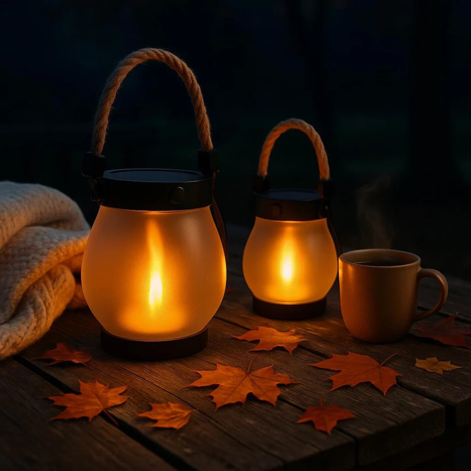 Vibrant Dancing Flame Solar Lantern With Energy Efficient LED Lighting