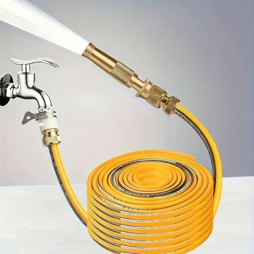 Straight Spray Gun Water Hose Nozzle Universal Hose Connector With Adjustable Valve