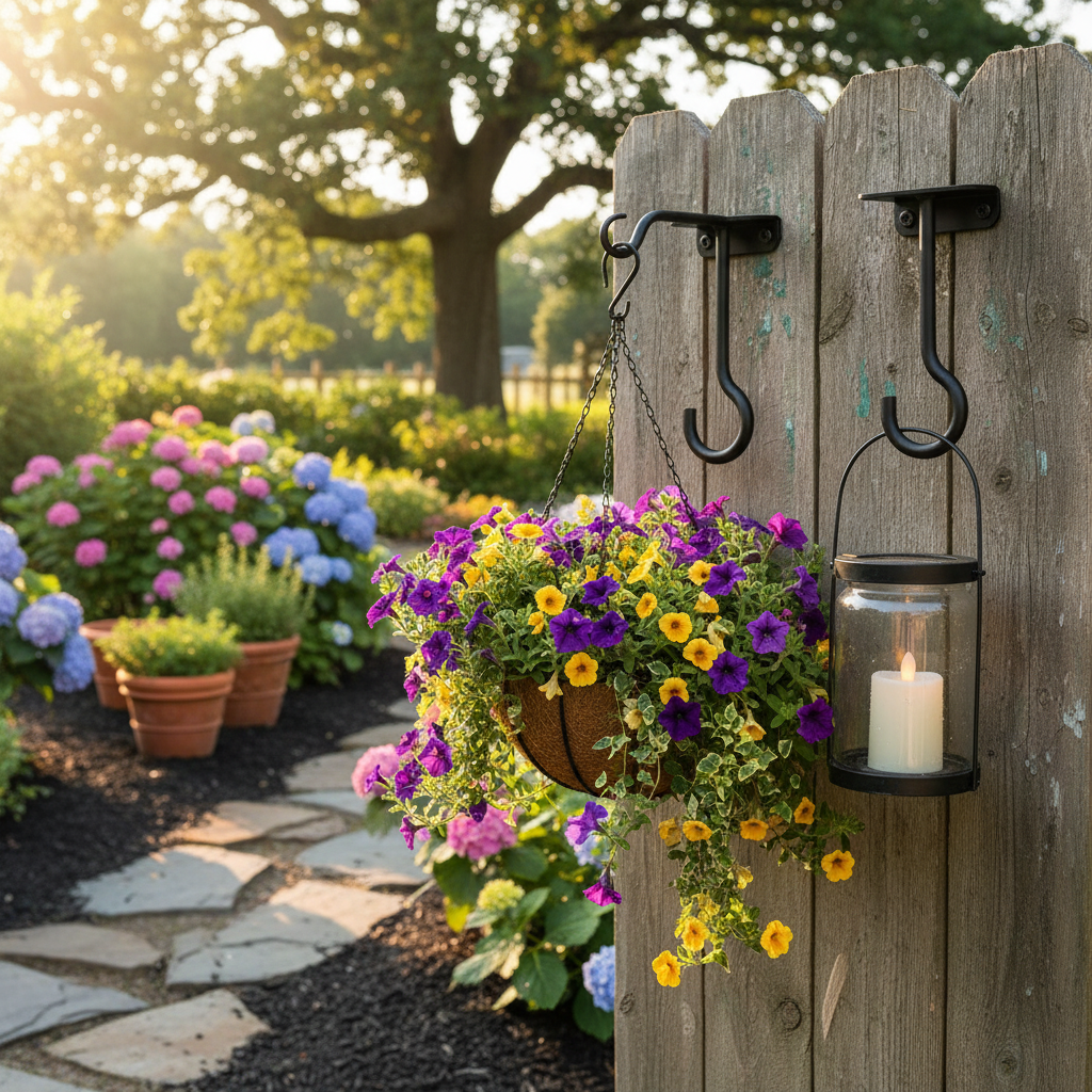 Heavy Duty Load Bearing Hanging Hooks For Flower Pots Plants Lamps Feeders For Garden Home Decor Balcony And Porch Black