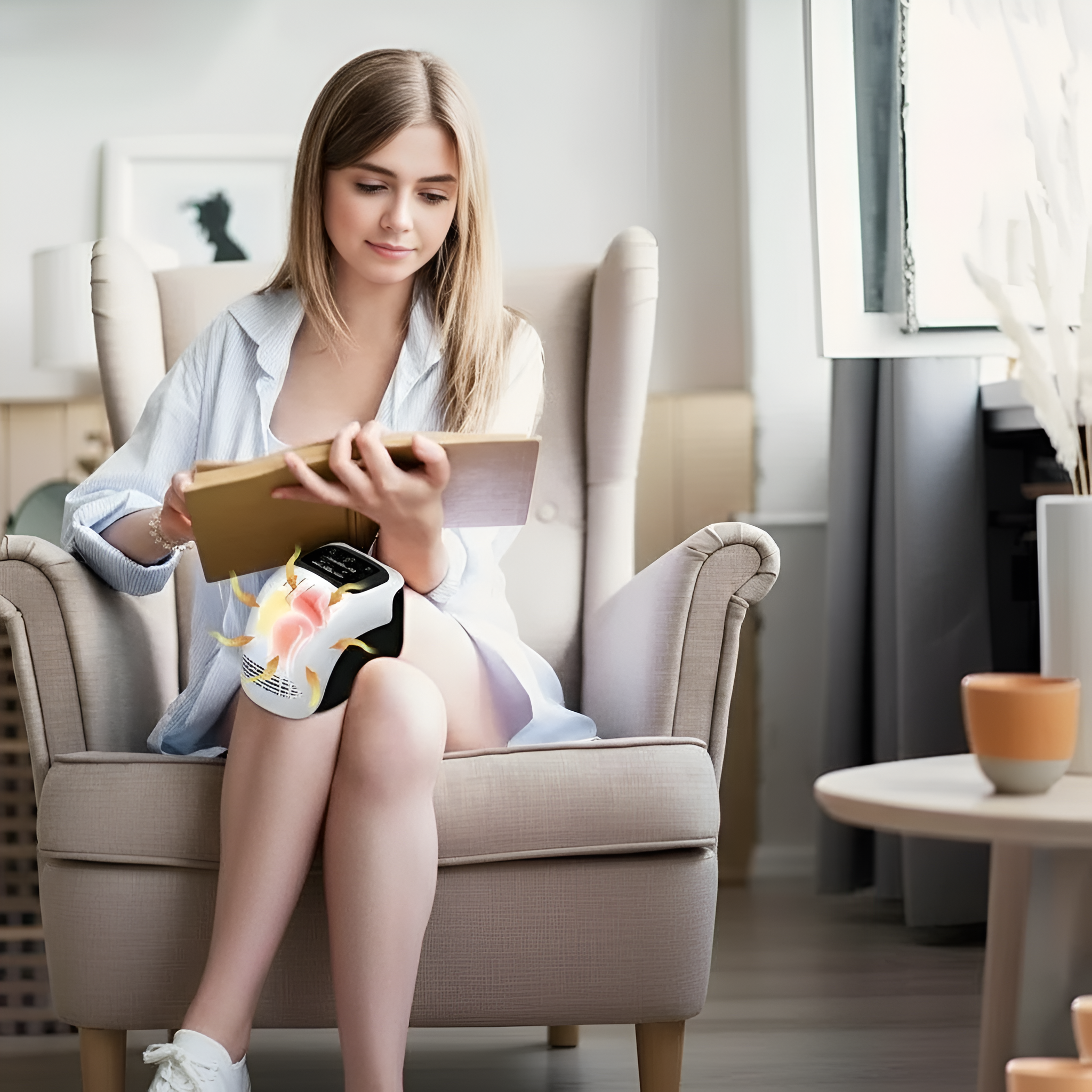 Portable Heat And Vibration Therapy Massager With Adjustable Settings