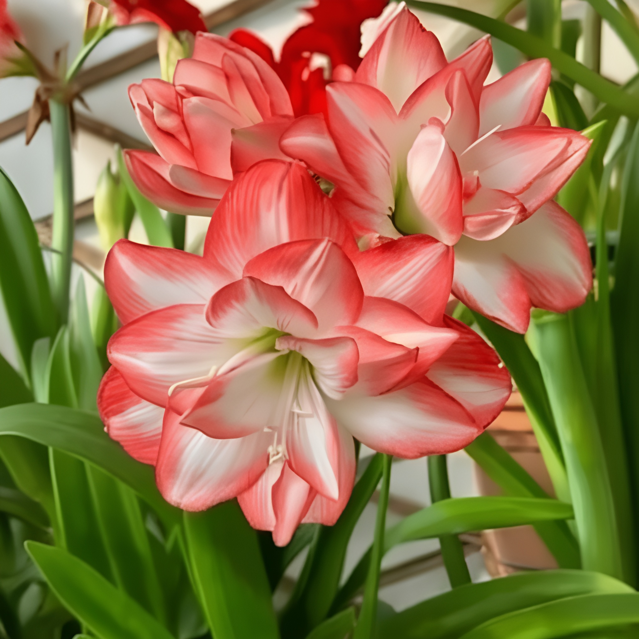 Amaryllis 100 Seeds Ball For Balcony Big Colorful Flowers Burning Flames