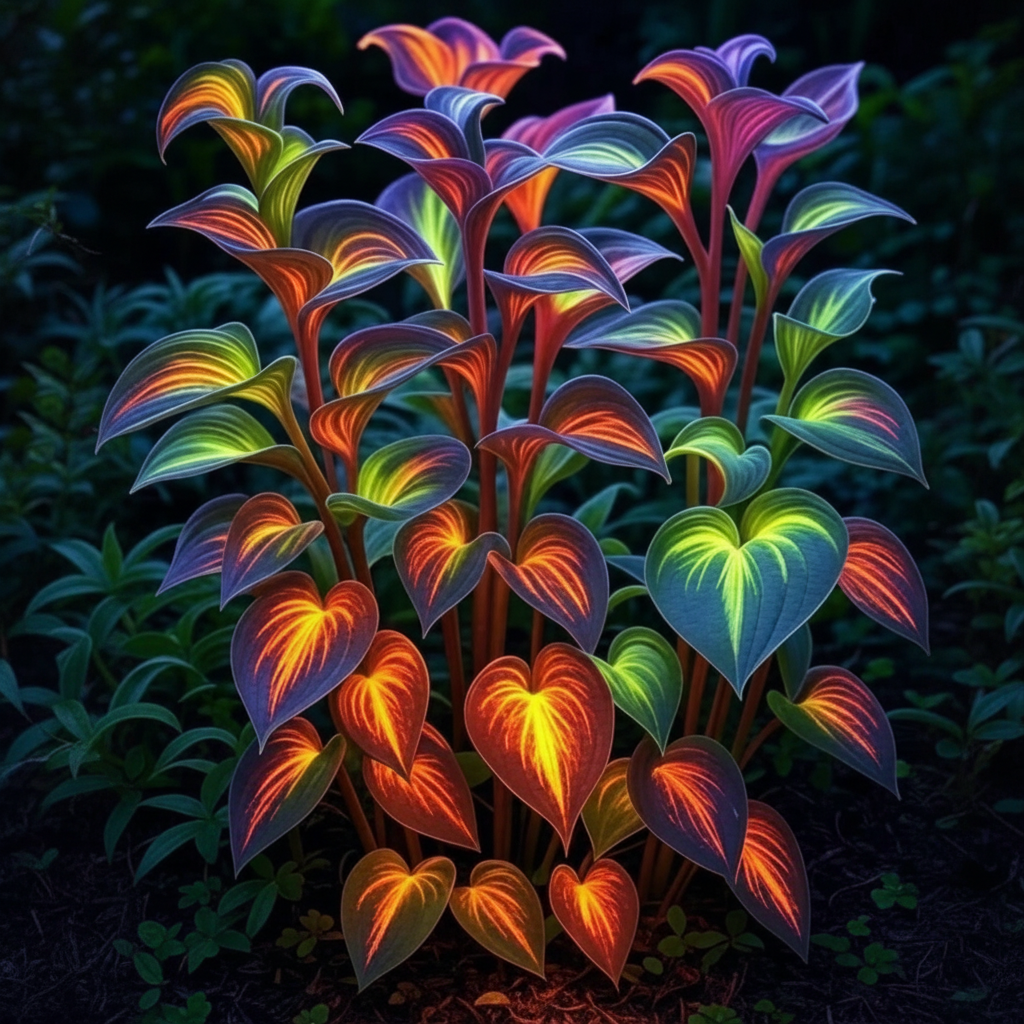 Swirling Hosta Leaves Canvas Art For Wall Decor Flower Seeds