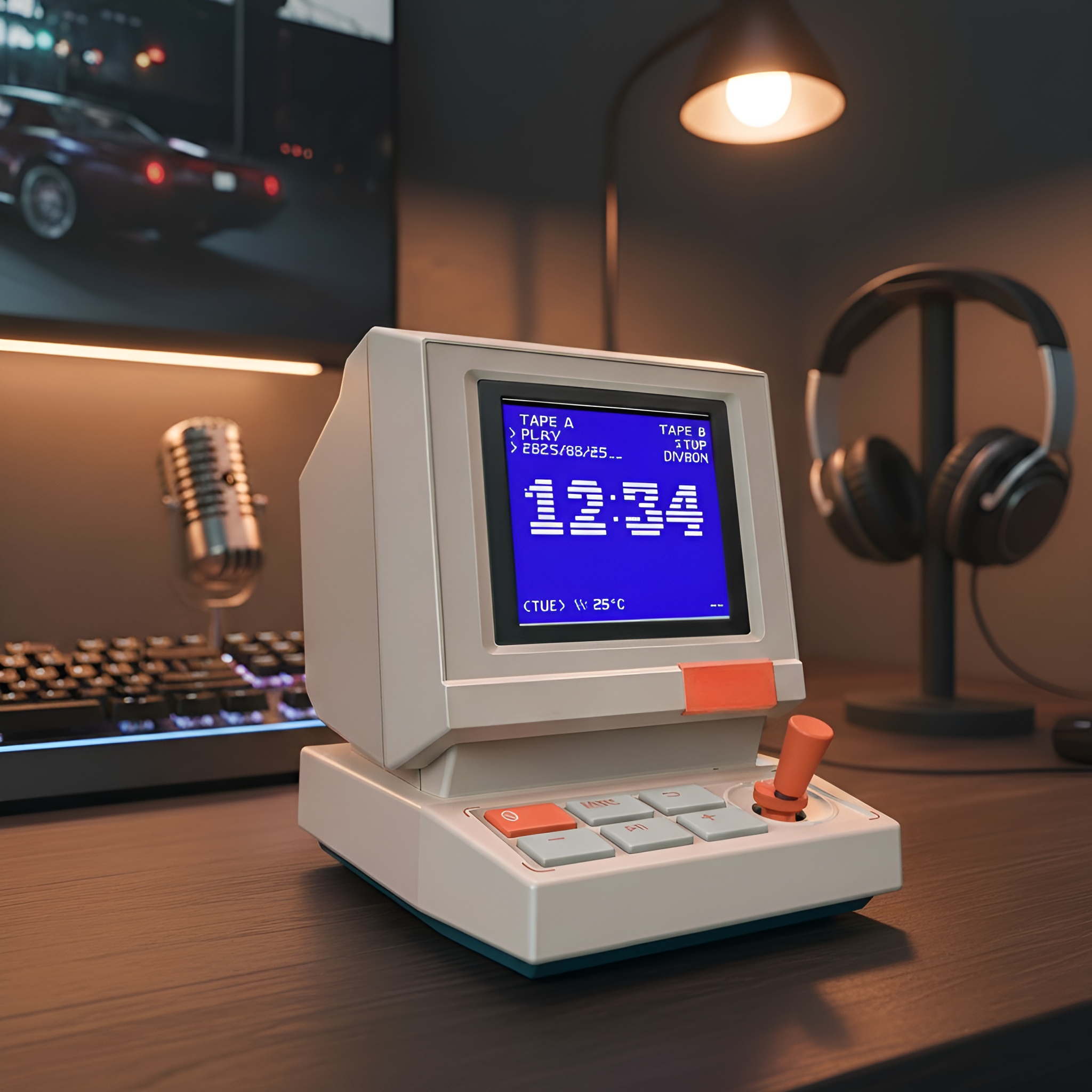 Mini Retro Pixel Bluetooth Speaker With Display