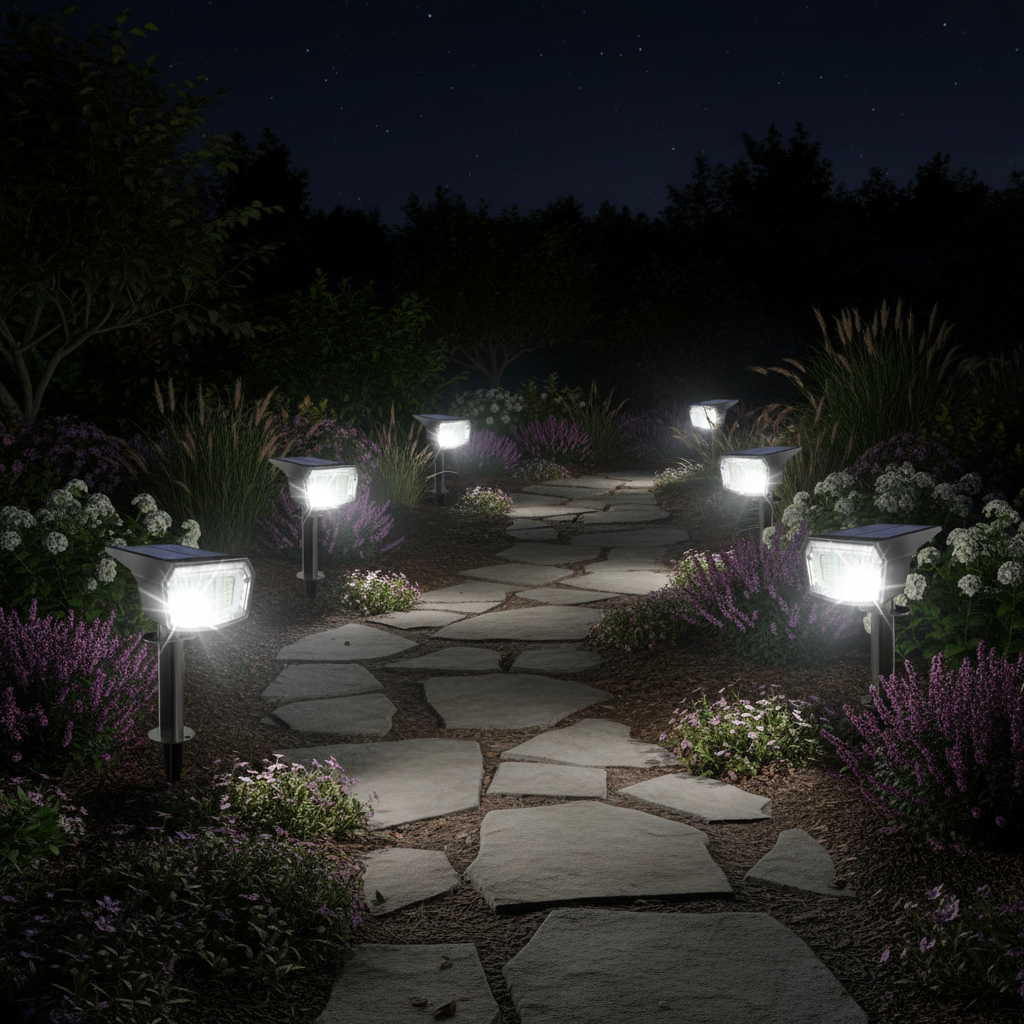9 Lighting Modes Solar LED Spot Lights For Outdoor 