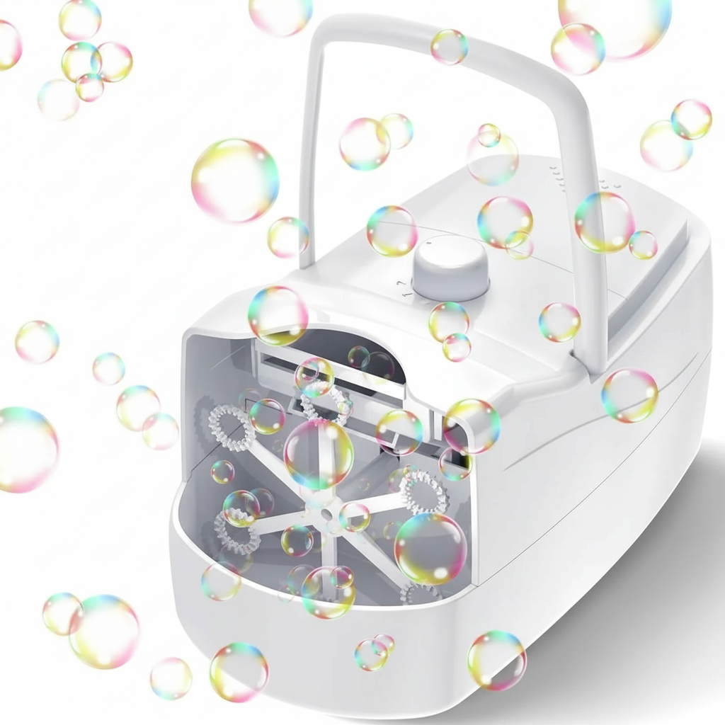 Automatic Bubble Machine With 6 Wands And Dual Speed Blower