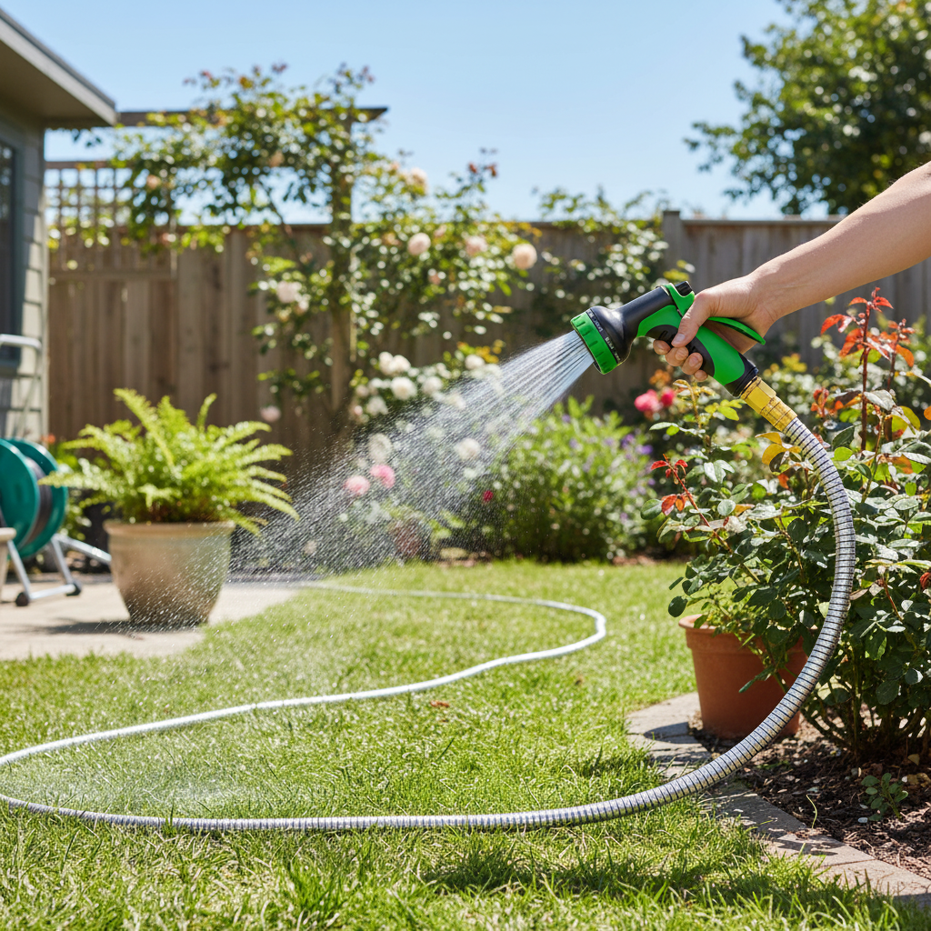 Ultra Lightweight Stainless Steel Garden Hose With Multifunction Nozzle And Sprayer