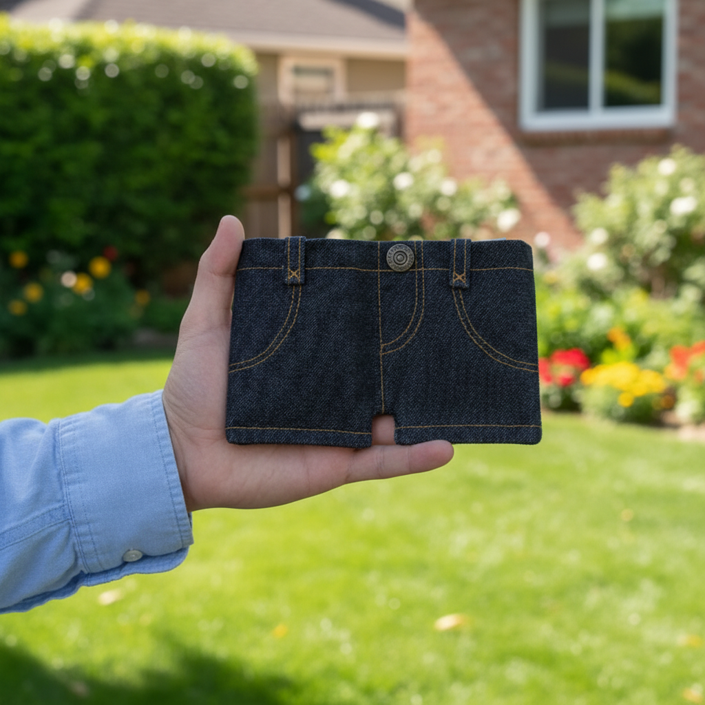 Denim Shorts Shaped Wallet For Everyday