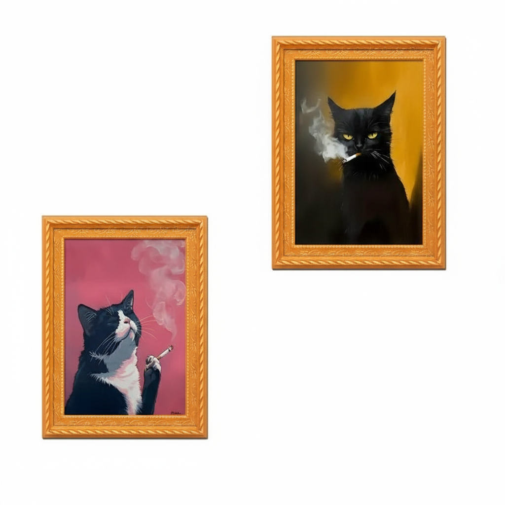 Cute Cat Refrigerator Magnets Adorable Black & White Cat Design with Pink Accents Durable Bamboo Material Perfect for Home Office Decor Holiday Gifts and Kitchen Accessories Cat Accessories