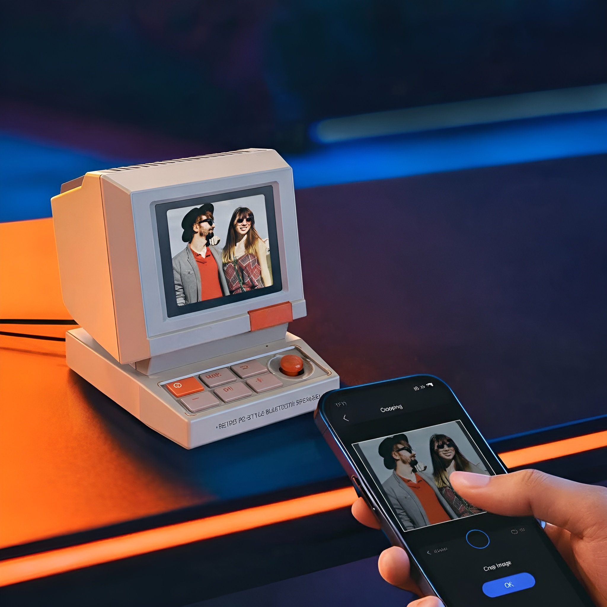 Mini Retro Pixel Bluetooth Speaker With Display