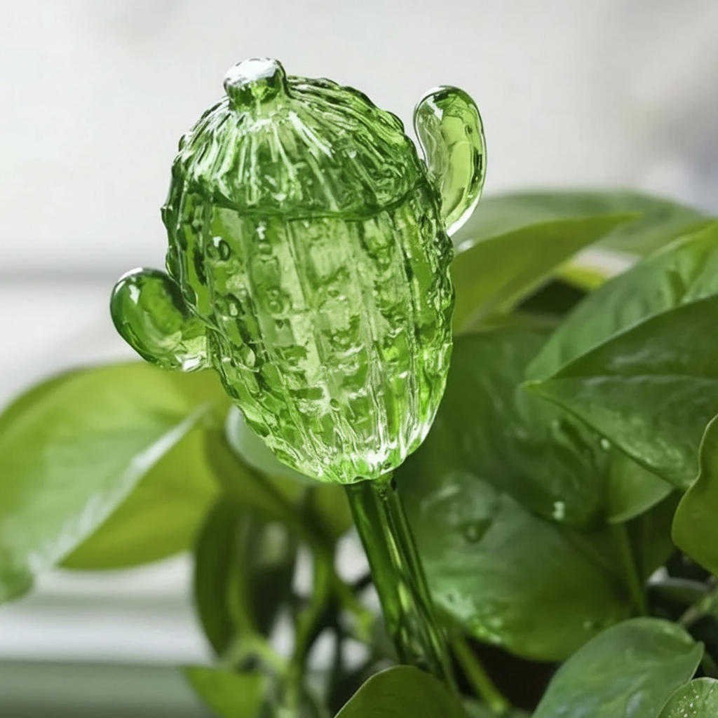 Immortal Shaped Automatic Drip Irrigation System Cactus Theme Styling For Indoor Potted Plant Waterer