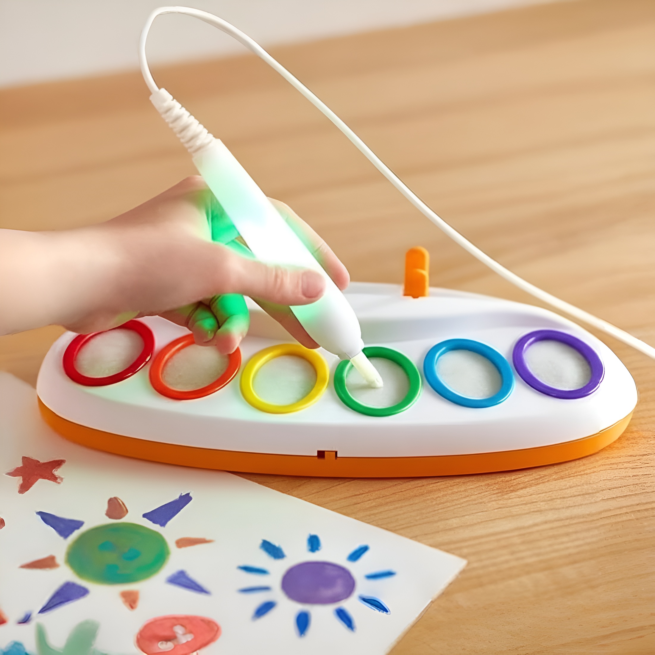 Magic Light Brush Painting Set Without Stain Colors For Kids