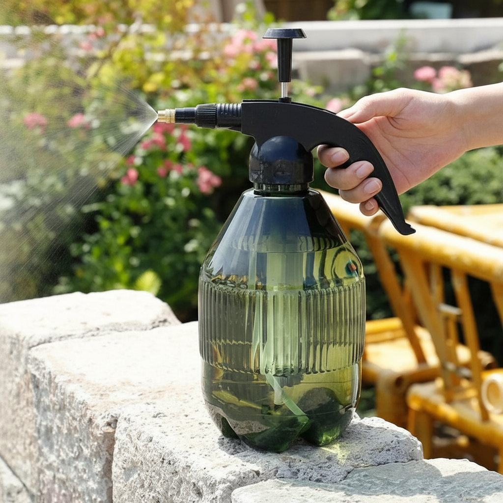 Plastic Garden Watering Can With Adjustable Nozzle And Comfortable Grip Handle For Gardening And Household Use