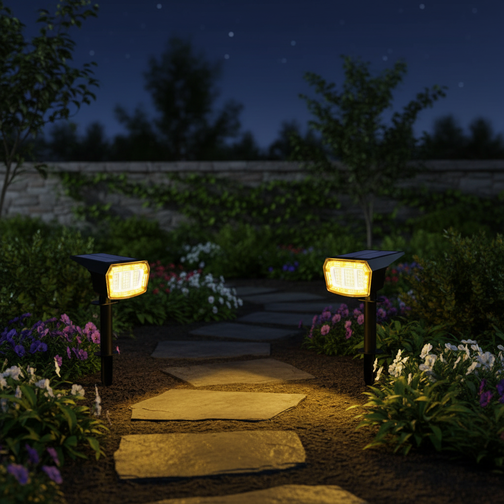 9 Lighting Modes Solar LED Spot Lights For Outdoor 