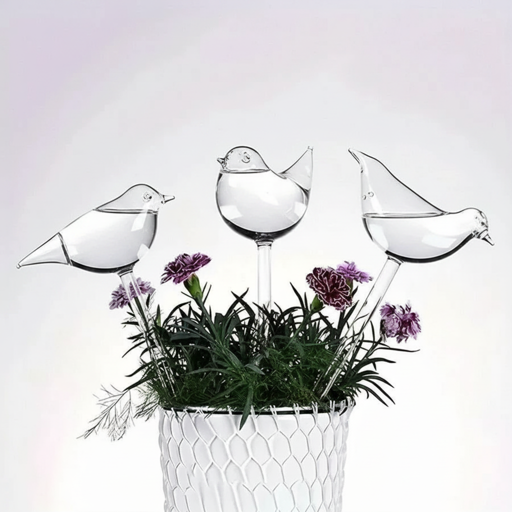 Bird Shaped Self Watering Globes For Potted Plants And Gardens