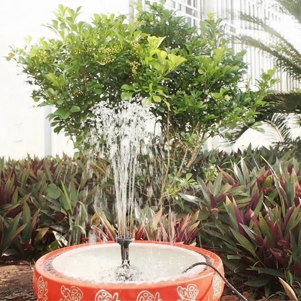 Mini Floating Solar Powered Water Fountain Pump For Outdoor Decor And Bird Bathtub